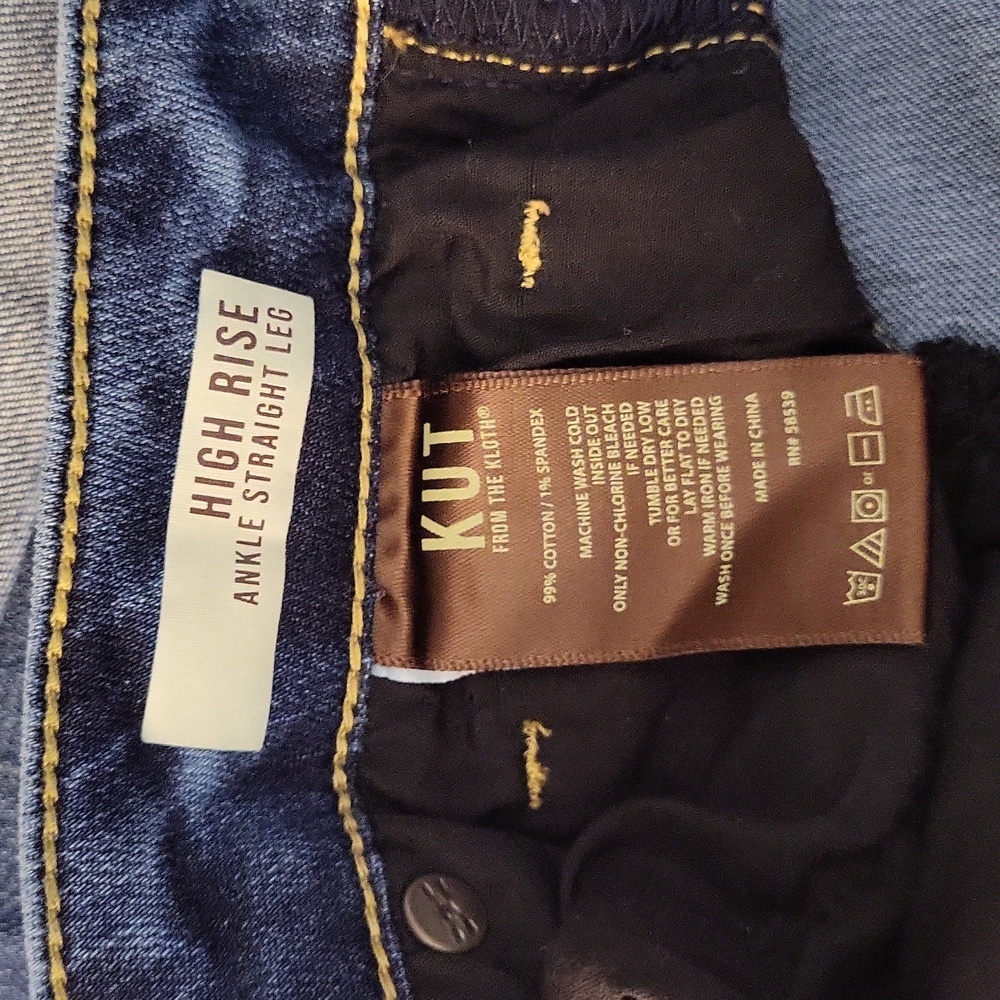 Kut From The Kloth‎ Womens 6 High Rise Ankle Straight Leg Cuffed Jeans - Picture 5 of 8